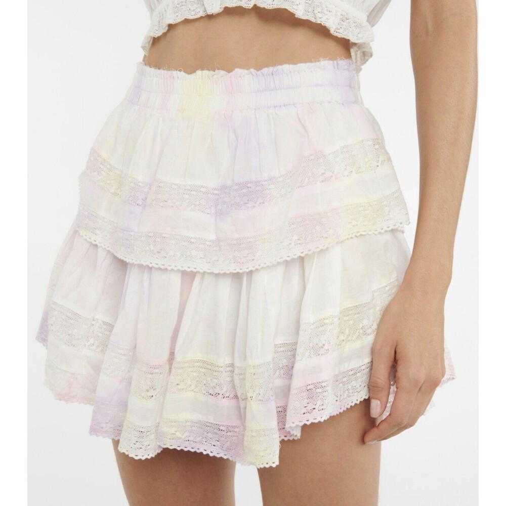 LoveShackFancy Ruffle Heritage Mini Skirt Sz Small Casual Short Preppy Festival